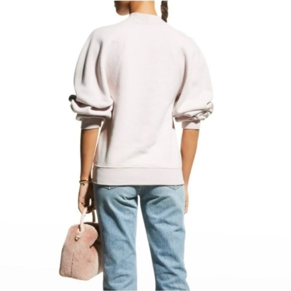 AGOLDE Tarron Mock Neck Sweatshirt Raglan Sleeve Pullover Cream Sz L NEW - Picture 14 of 14